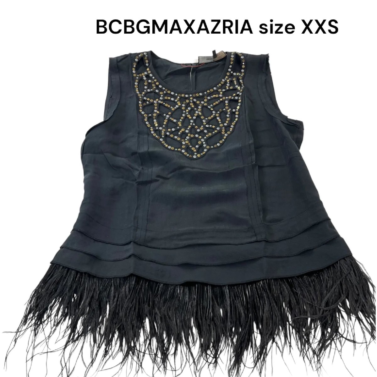 【中古】美品ビーシービージーマックスアズリア BCBGMAXAZRIA シルク ノースリーブ カットソー XXS レディース S5S684|BRANKASTA 店