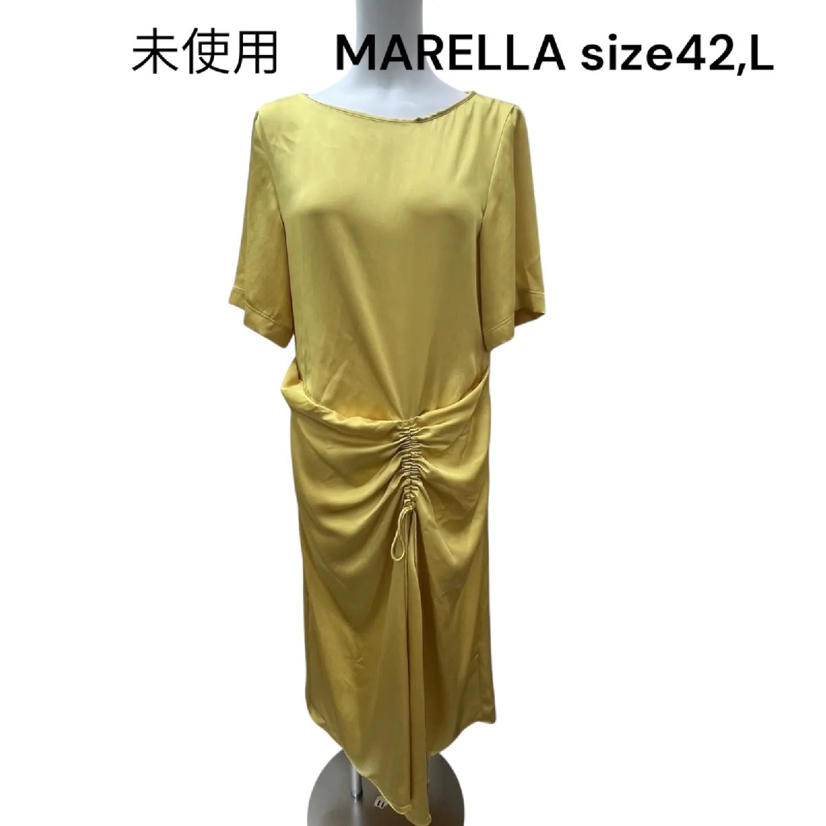 【中古】未使用 マレーラ MARELLA ロング ワンピース イエロー系 42、L レディース S5S697｜BRANKASTA 店