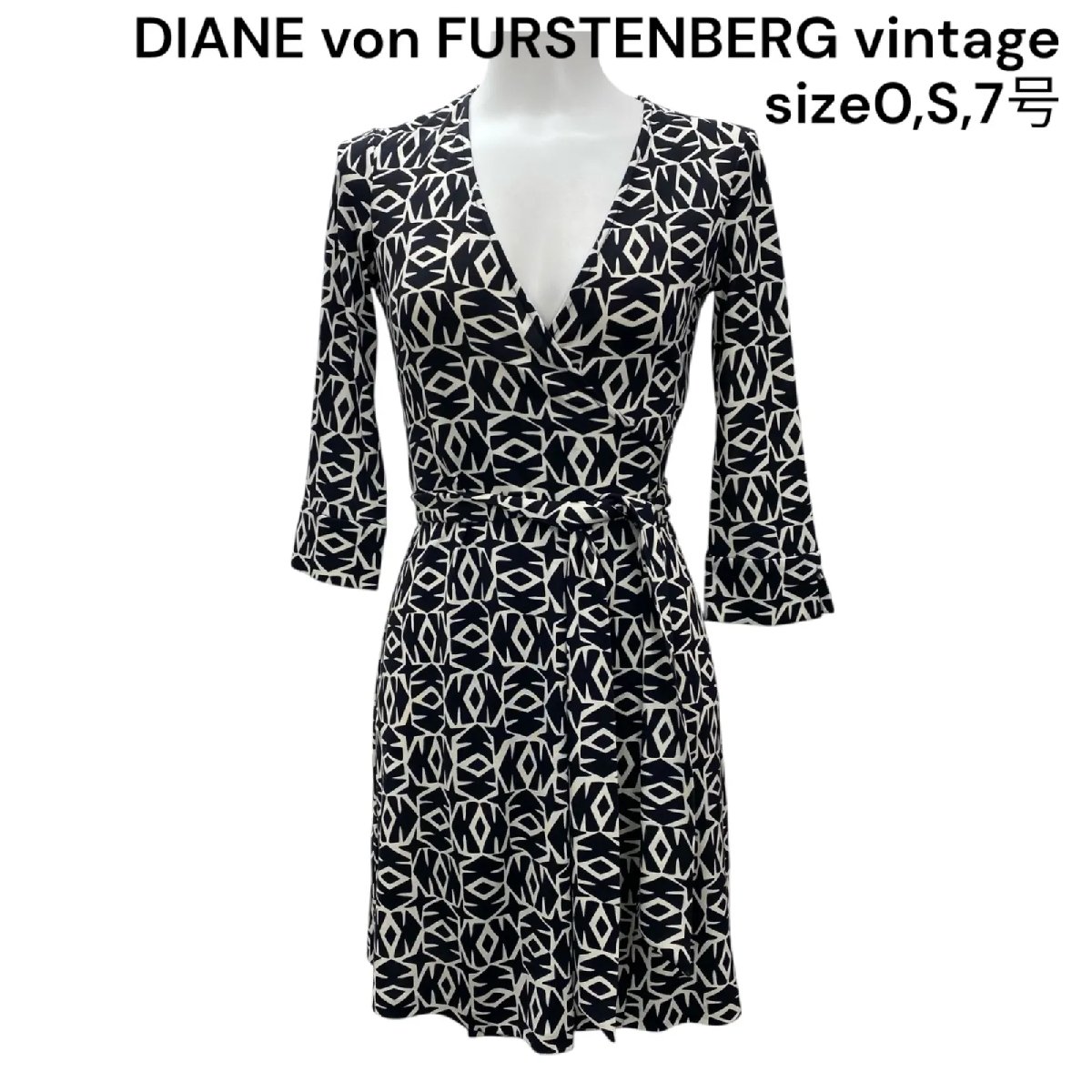 【中古】ダイアンフォンファステンバーグ DIANEvonFURSTENBERG ワンピ 膝丈 0、S、7号 レディース S5S760