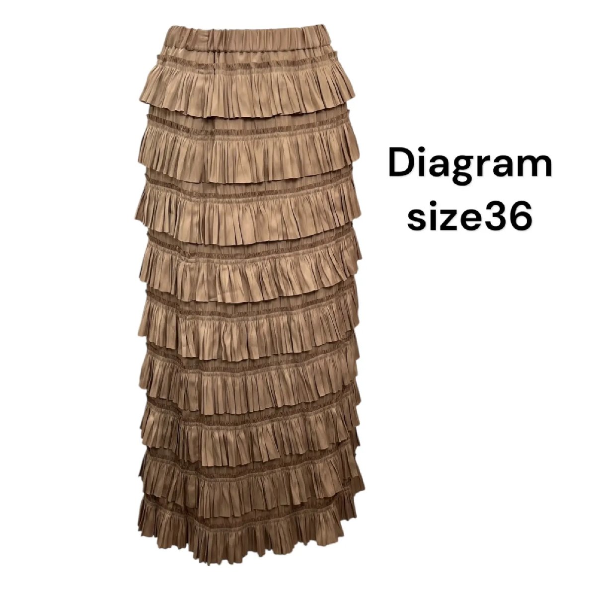 【中古】未当て嵌めるに人なつかしい美品 ダイアグラム Diagram スコート ティアード ロング 赤銅色 大きさ36、S、７号 レディース S5T037