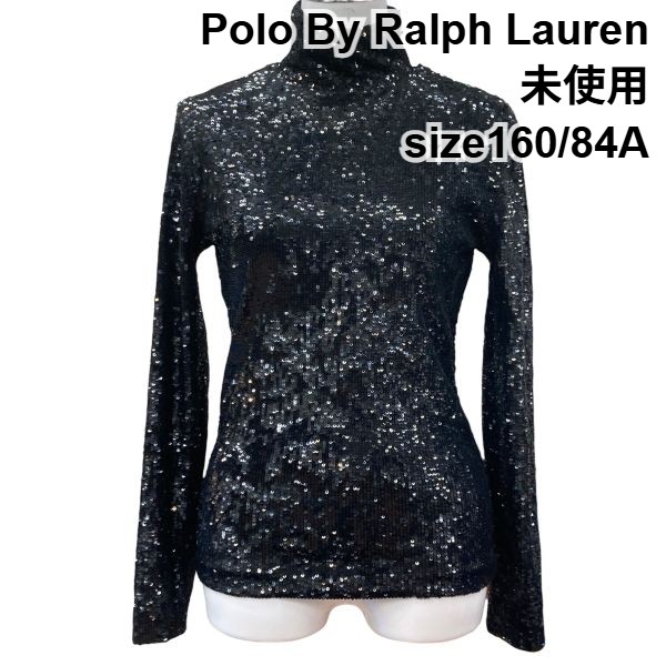 【中古】未当てはめる ポロバイラルフローレン Polo Lalph Lauren タートルネック カットソー スパンコール 綿 160/84A S～M 7-9号 レディース Z6B444