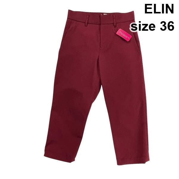 【中古】エリン ELIN ズボン下 ボトムス クロップド丈 エンジ 36 S 7号 レディース S6B407