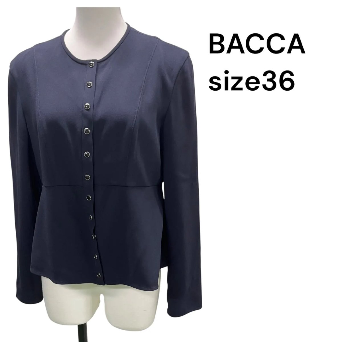 【中古】バッカ BACCA スナップボタン ジャケット紺 レディース size36 S5T469