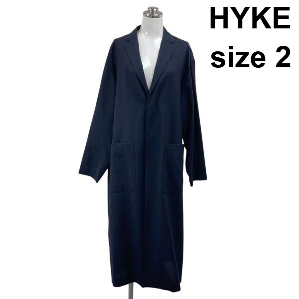 【中古】山歩き HYKE 絨毛販売店 チェスターコート 落っこちる肩口 比翼仕立てもの 軽さ 黒 絨毛100％ 2 M 9号 レディース S6B158 コート・ジャケット-レディースファッション