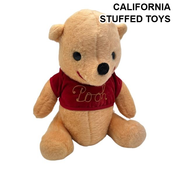 【中古】くまのプーさん ぬいぐるみ CALIFORNIA STUFFED TOYS カリフォルニア・スタッフド・トイ ヴィンテージ 黄色 赤 コットン レディース 6V159