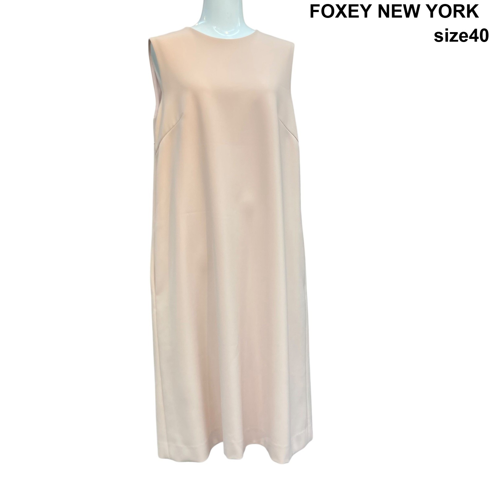 【中古】フォクシーニューヨーク FOXEY NEW YORK ワンピース ノースリーブ 膝下丈 ピンク 40 M 9号 レディース Z6B594｜BRANKASTA 店