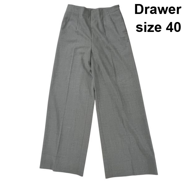【中古】ドゥロワー Drawer センタープレスパンツ ボトムス スラックス グレー ウール 40 L 11号 レディース S6B490 10,278円