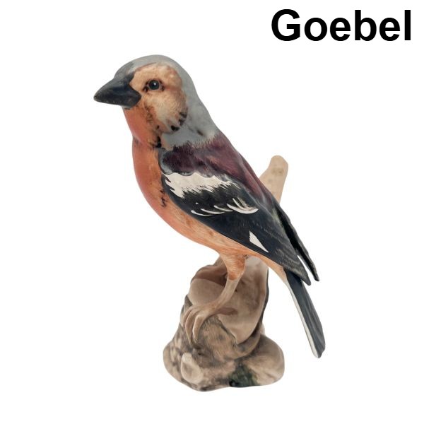 【中古】ゲーベル  Goebel ズアオアトリ フィギュリン Common Chaffinch 鳥主題 瀬戸もの 西ドイツ製 薄墨色 オレンジ色 白 ポーセリン 6V318