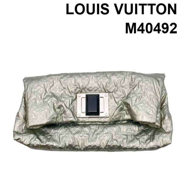 【中古】ルイヴィトン LOUIS VUITTON クラッチペダル御徒面子 ポシェットアルタイール キルティング メタリック ヴィンテージ 押さえる しろがね色 6V354