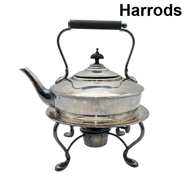 【中古】ハロッズ Harrods ティーポット 湯わかし アンティーク 室内装飾 コーヒーポット ヴィンテージ 2パイント 約1.1リッター しろがね色 6V393