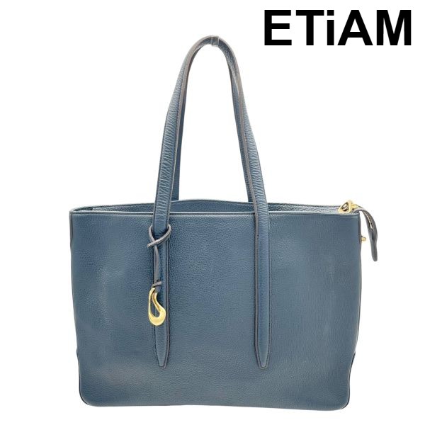 【中古】エティアム ETiAM ファスナートートバッグ flexi フレキシ 続きもの 金管楽器引きつける  米国海軍 シュリンクレザー レディース 6V439