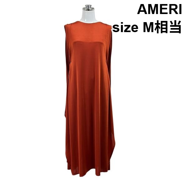 【中古】アメリ AMERI ワンピース ロング丈 ノースリーブ プリーツ オレンジ 表記無し M 9号 レディース S6E017|BRANKASTA 店