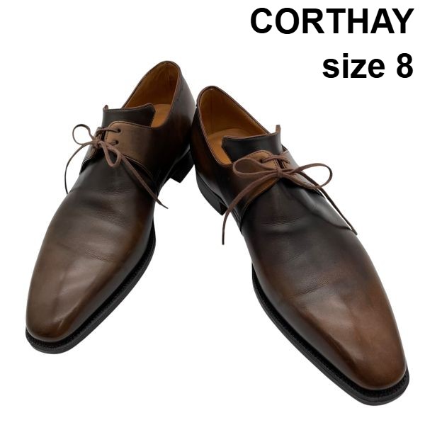 【中古】コルテ CORTHAY Arca 革靴 シューズ お召しものシューズ 赤銅色 赤銅色 牛皮 8 約26.5糎 メンズ 6V524