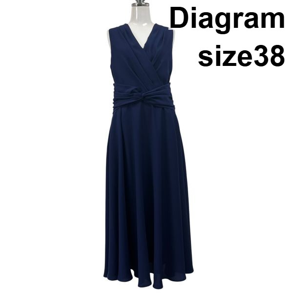 【中古】ダイアグラム Diagram ロング衣裳 カシュクールドレス ノースリーブ Vのど首 A伝達ルート 米国海軍 38 M 9号 レディース S6E241