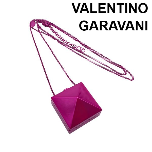 【中古】ヴァレンティノガラヴァーニ VALENTINO GARAVANI ロックスタッズ 鏡鑑首飾り 惹きつける 鏡 2WAY ロングチェーン店 レディース 6D251