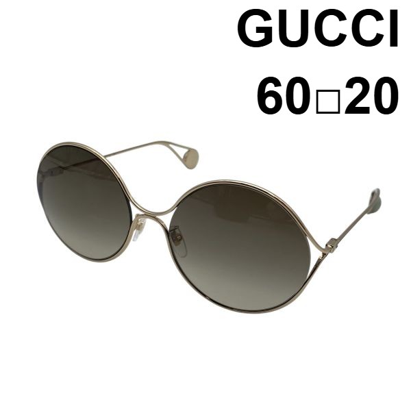 【中古】グッチ GUCCI 黒眼鏡 アイウェア GG0253SA インターロッキングG グラデーション水晶体 金属元素 6020 135 レディース 6D263