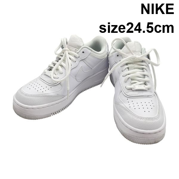 【中古】ナイキ NIKE スニーカー 靴 シューズ エア湖 フォース 1 影ぼうし 厚底 定番 白いこと US7.5 24.5珊 レディース 6V554