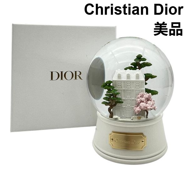 【中古】美品 ディオール Christian Dior 押さえる スノードーム ノベルティ 2026年 滅多に無い 非売品 室内装飾 雑貨 小物 飾りつけ 白 6V568