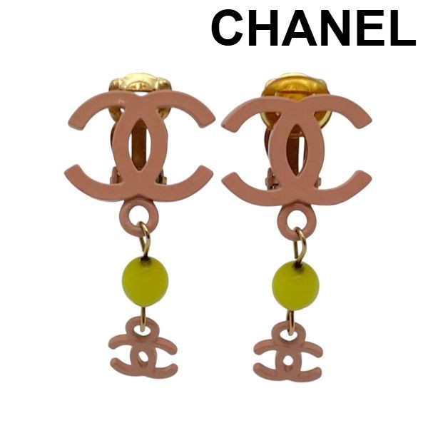【中古】シャネル CHANEL イヤリング 律動的な調子イヤリング ココマーク CCロゴタイプ 03S ヴィンテージ 宝飾品 コーラルサクラ色 レディース 6D279