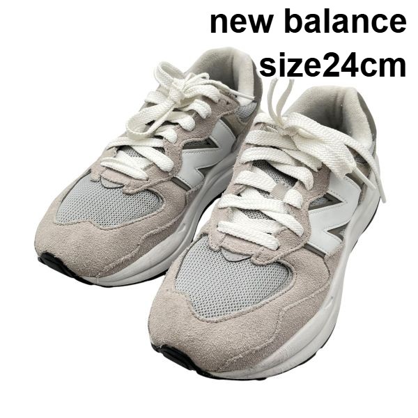 【中古】ニューバランス new balance スニーカー シューズ 靴 M5740CA 厚底 グレー 白 24cm レディース 6V593｜BRANKASTA 店