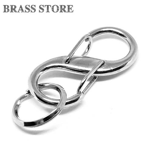 楽天市場 Brass Store ブラスストア S字カラビナ キーホルダー シルバー 銀色 ダブルリング キーリング キーチェーン ベルトループ ナスカン キーフック 二重カン 小さい 真鍮雑貨 Brass Store
