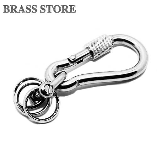 カラビナ付きシルバーキーホルダー シルバー カラビナ キーホルダー（XSサイズ） キーリング ベルト