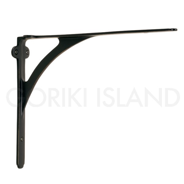 GORIKIISLAND アングル ST 250 BK≫棚受け金具 ブラケット ウォール ブラス シェルフ ラック 飾り棚 ディスプレイ収納 高さ20 奥行25(cm) 真鍮製 おしゃれ シンプル アンティーク クール モダン ビス付き 単品販売 ブラック仕上げ 艶なし 黒色