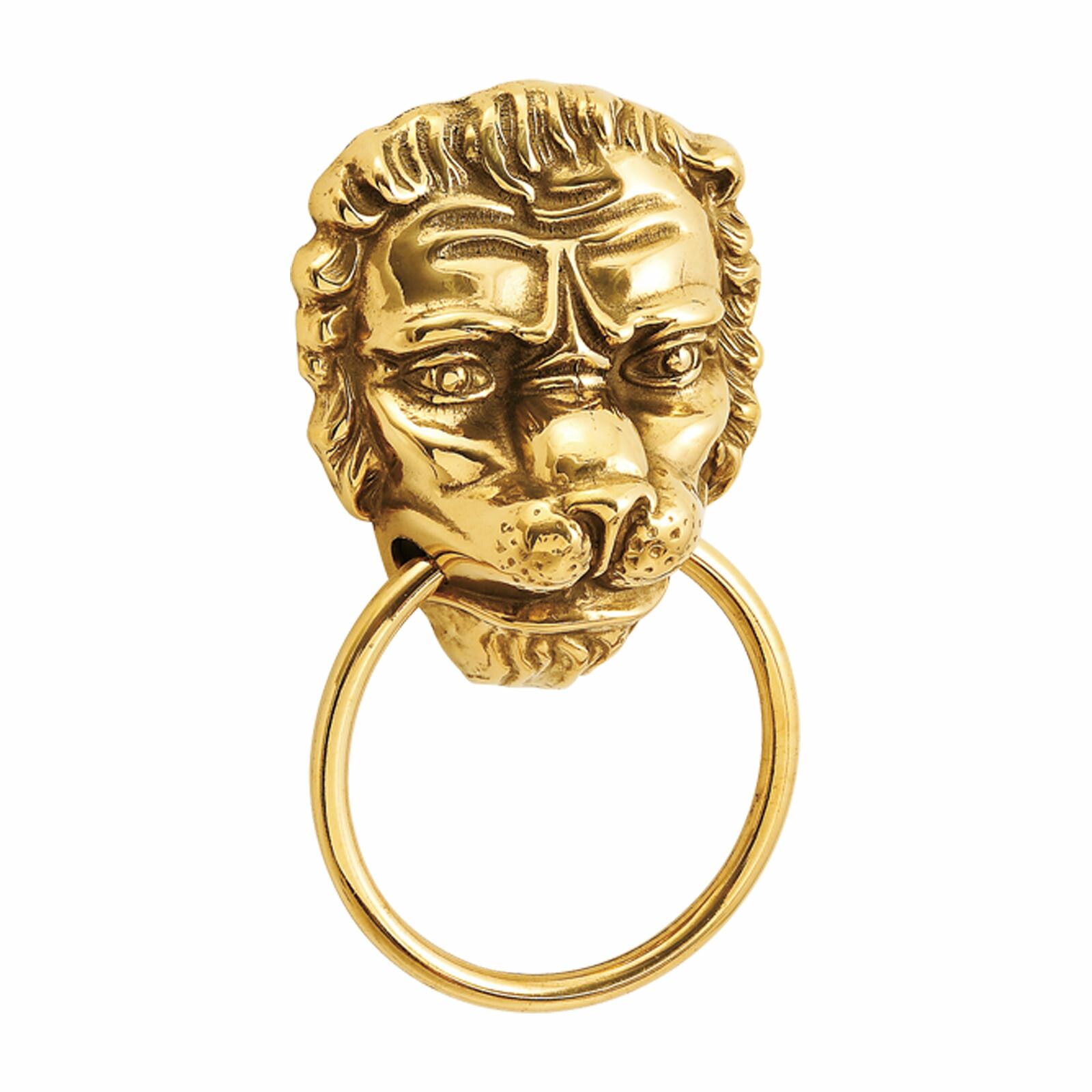 楽天市場】ライオンのドアノック 円形 真鍮製 アンティークゴールド