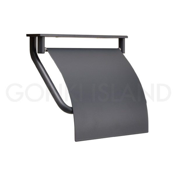 GORIKIISLAND TPH PF C GY≫トイレットペーパーホルダー 紙巻器 真鍮製 天付け カバーあり 右差し おしゃれ シンプル ミニマル ナチュラル ビス付き グレー仕上げ 艶なし 灰色