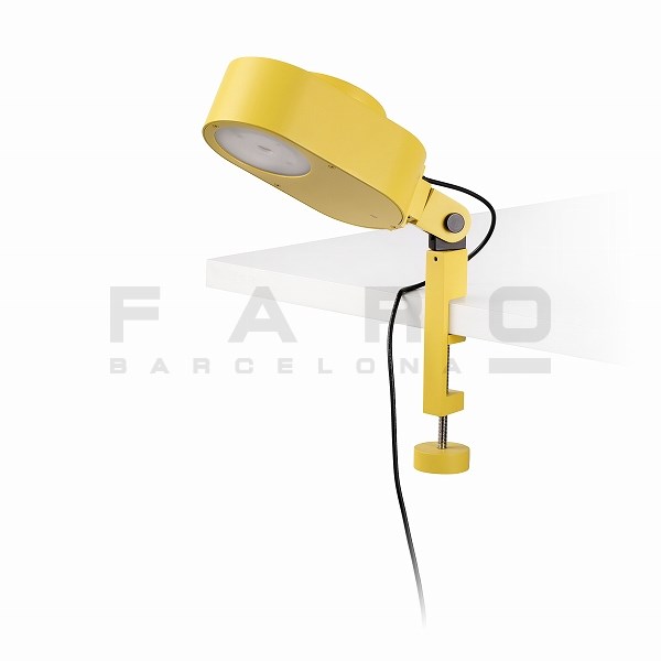 【在庫限り】 FARO BARCELONA INVITING LED Yellow clip lamp≫クリップ式 テーブル スポットライト ベッド 棚 寝室 リビング 間接照明 調光 角度調節可 机 天板付け コンセント式 おしゃれ モダン シンプル ポップ 室内用 LED 100-240V 黄色