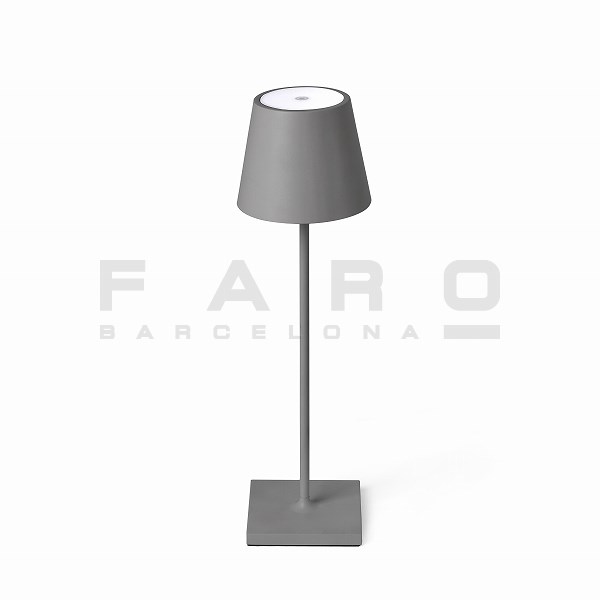 FARO BARCELONA TOC LED Grey portable lamp≫スタンド ポータブル 持ち運び ライト 室内兼用 テーブル リビング 屋外照明 アウトドア テラス タッチセンサー USB充電式 置き型 コードレス おしゃれ モダン シンプル スタイリッシュ 北欧 防滴 IP54 LED 灰色