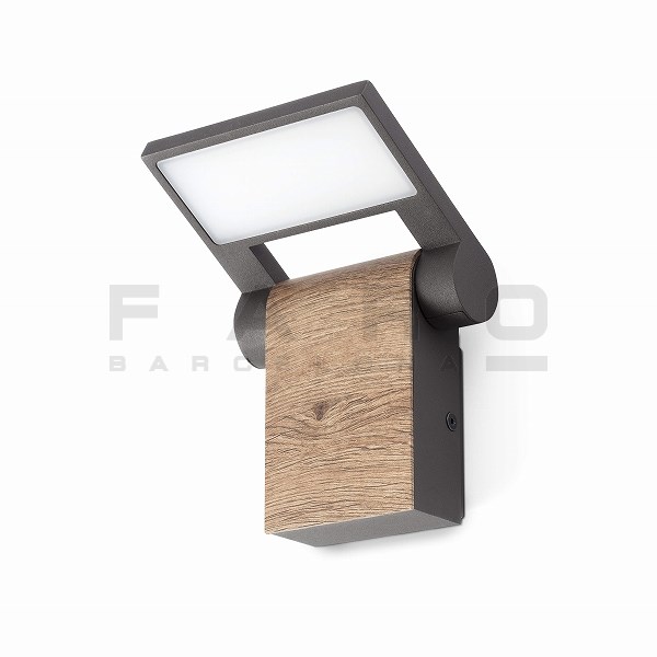 FARO BARCELONA WOOD LED Dark grey wall lamp≫壁面 飾りつけ 取りかかる 車寄せ 苑地点火装置 室外 中庭 点火装置 外灯 門灯 間接的な行動点火装置 肌理調青写真 角度合わせる可 壁後ばらい 身をもって結線 今めかしい 今めかしい 分かりやすい 今めかしい 防滴 IP54 螺旋釘嘱する LED 100-240V 薄墨色
