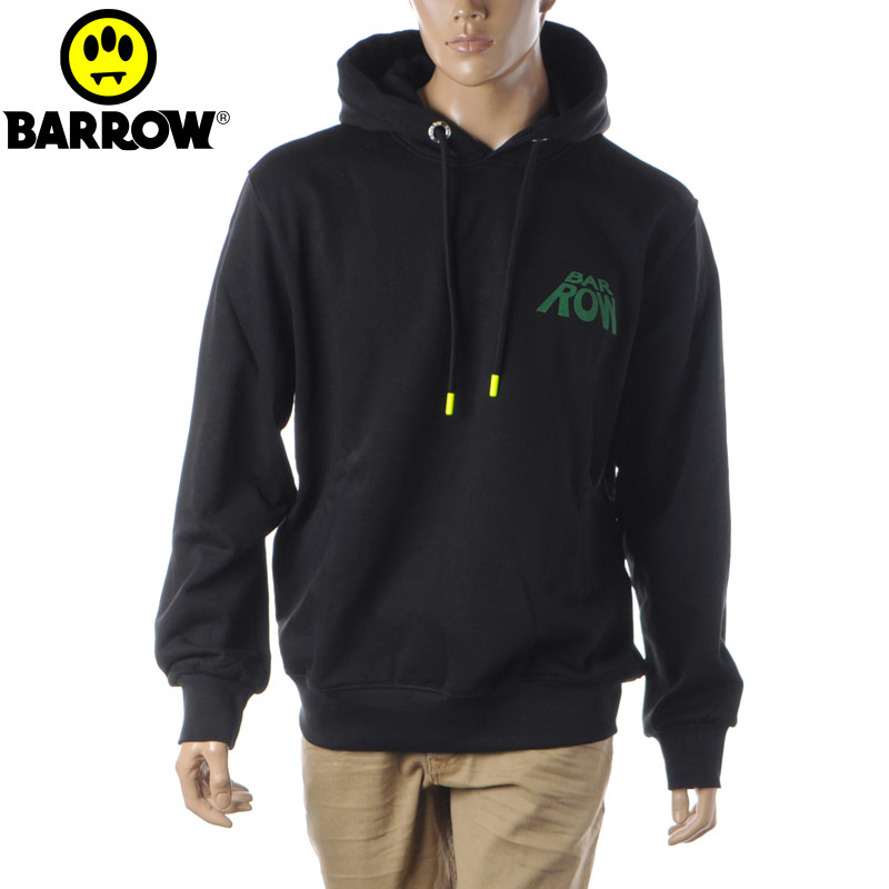 バロウ BARROW パーカー メンズ F3BWUAHS091 ブラック フーディー プルオーバー スウェット ブランド ロゴ カジュアル おしゃれ 大きいサイズ 人気 送料無料 ユニセックス コットン フーディ｜BRAVAS