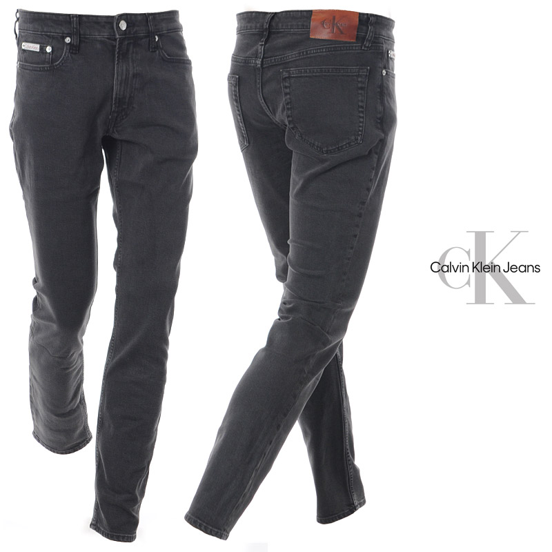 カルバンクライン CALVIN KLEIN JEANS ジーンズ メンズ スリムフィット LV04RB738G Slim CK Essential Black Jean ストレッチ デニムパンツ 黒 ブラック 細身 大人 カジュアル オールシーズン 大きいサイズ