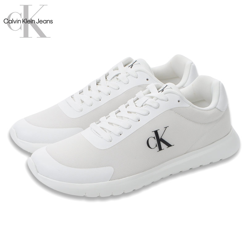 カルバンクライン デニム Calvin Klein Jeans スニーカー メンズ Eva Mesh Runner YM0YM01264 CKロゴタイプ 駈けっくら表現スタイル メッシュ 軽さ 心地よい シューズ 靴 運動競技 黒 白 黒いこと 白いこと