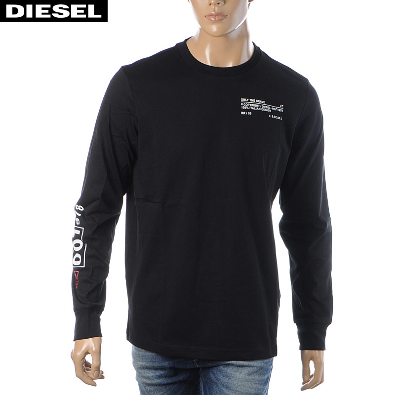 高い品質 秋冬新作 ブラック A 0hayu T Just Ls N62 ブランド メンズ クルーネック ロンt 長袖 Tシャツ Diesel ディーゼル Seastore Info