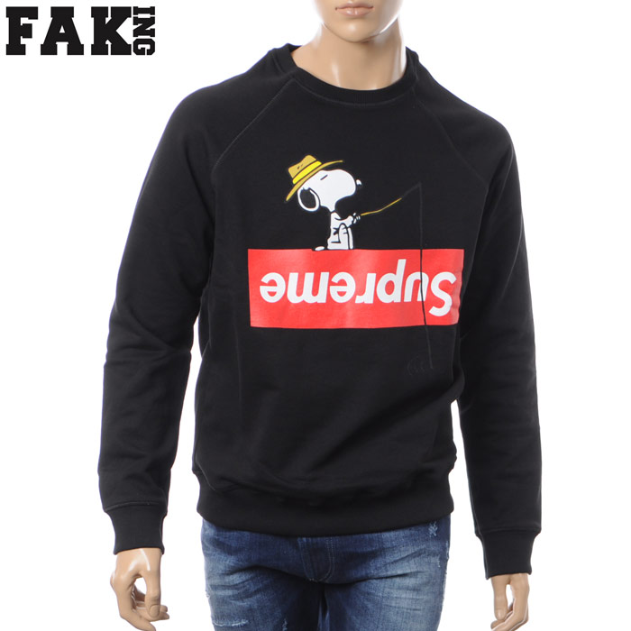フェイキング FAKING クルーネックスウェット メンズ FAK065 ブラック 黒 スウェット トレーナー トップス 長袖 カジュアル ストリート ブランド おしゃれ シンプル