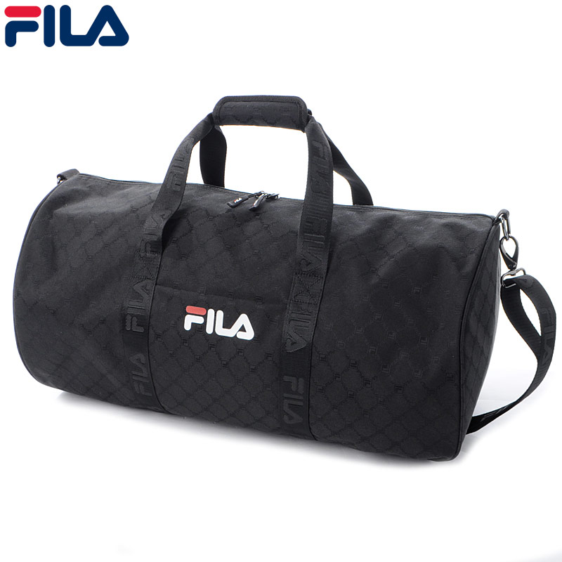 フィラ FILA ダッフル ボストンバッグ 2WAY メンズ レディース ブラック 685111 NEW TRAVEL BAG ショルダーストラップ付 大容量 旅行 スポーツ 修学旅行 部活 バッグ 黒 シンプル 軽量 通学 ショルダーバッグ 斜め掛け|BRAVAS