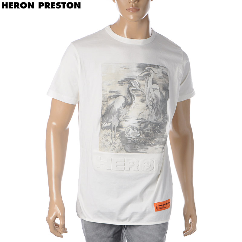 ヘロン プレストン HERON PRESTON クルーネック Tシャツ 半袖 メンズ HMAA011S20914022 ホワイト HERON BIRDS ロゴ トップス カットソー ブランド 人気 オシャレ カジュアル ストリート 送料無料