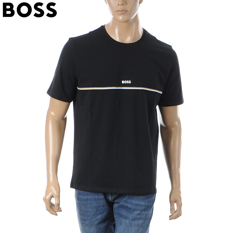 ヒューゴボス HUGO BOSS プルオーバー メンズ J50515395 Unique 半袖 労働者の一団のど首 ブランド名ロゴタイプ 黒いこと 象牙色 心地よい 分かりやすい 綿織物100% 気が大きい大きさ S M L XL XXL 一般受け 綿織物