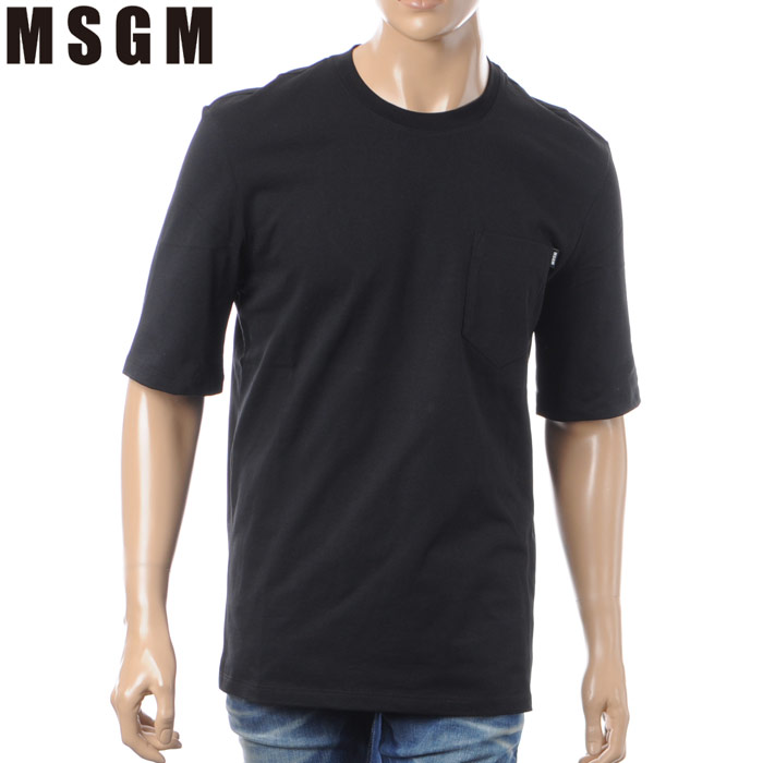 代引不可 エムエスジーエム Msgm クルーネックtシャツ 半袖 メンズ 2440mm71 ブラック 100 の保証 koren Co Il