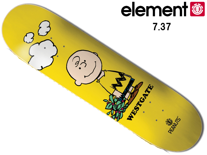 Element 素因 デッキ 7 37in Deck 平板 共同 Peanuts Charlie Brown 紀律プライド 商品名 7 3 ピーナット チャーリー 銅色 スヌーピー キッド キッズ 愚息 御上子 男の人 女 キャラクタースケボー スケート板 Skate Sk8 黄色い 黄 Earthkitchen Ph