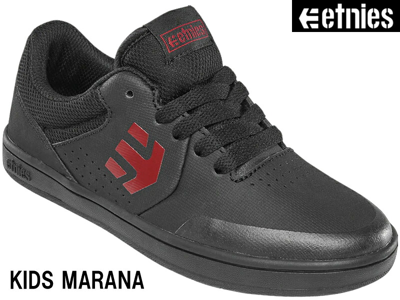 ETNIES エトニーズ MARANA KIDS マラナ キッズ 4301000120 551 BLACK RED 日本定め事品 滑る シューズ スケボー スケシュ スニーカー 靴 SKATE ちびっ子用 ちびっ子 ちびっ子 17.5珊 19珊 20珊 21珊 22珊 23珊 24珊