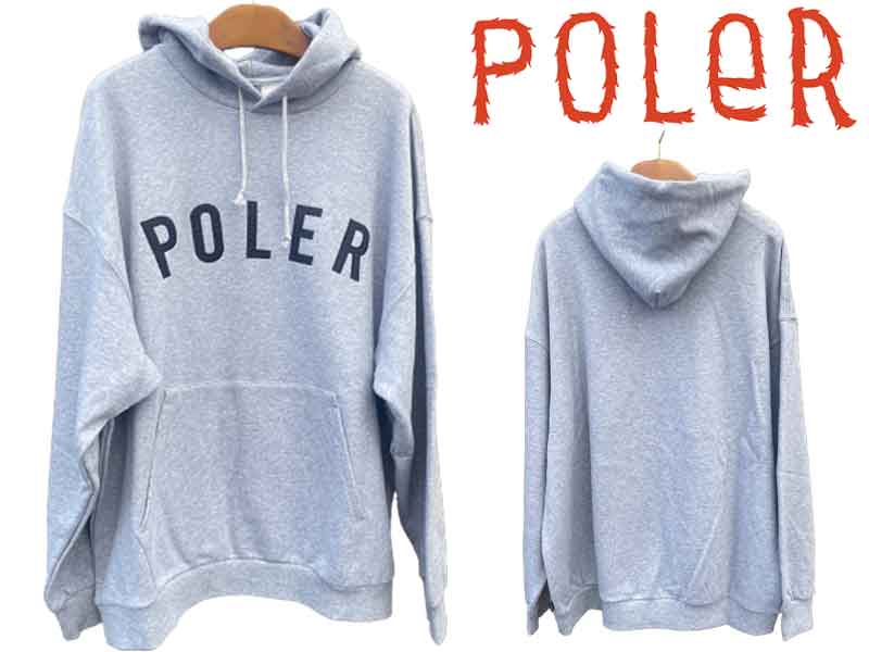 POLER ポーラー プルオーバー プルパーカー STATE APPLIQUE HOOD スウェット アウトドア キャンプ キャンピングギア サーフ SKATE スケート ピスト 自転車 アパレル CAMP SURF OUTDOOR｜BRAYZ