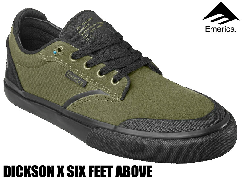 EMERICA エメリカ メンズ 靴 シューズ DICKSON X SIX FEET ABOVE ディクソン 6107000278 520 25糎 25.5糎 26.5糎 スケシュー SKATE スケボー sk8 スニーカースエードクロス 分かりやすい 黒いこと