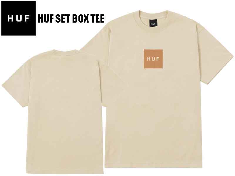 HUF ハフ Tシャツ ショートスリーブ 半袖Tシャツ HUF SET BOX TEE ロゴ メンズ レディース ストリート ストリートファッション 男性 女性 プレゼント TS01954 CLAY クレー スノーボード サーフィン スケートボード M L サイズ