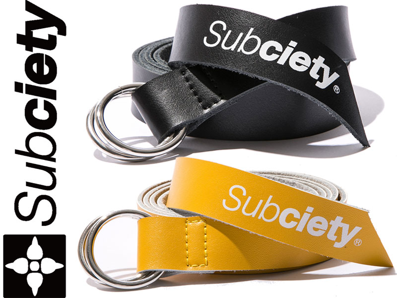 楽天市場 Subciety サブサエティ リングベルト Leather Ring Belt ベルト 107 ストリート 牛革 ロゴ プリント カッティング 斜め 長い 長め ファッション Ollie Samurai オーリー サムライ メール便対応 Brayz