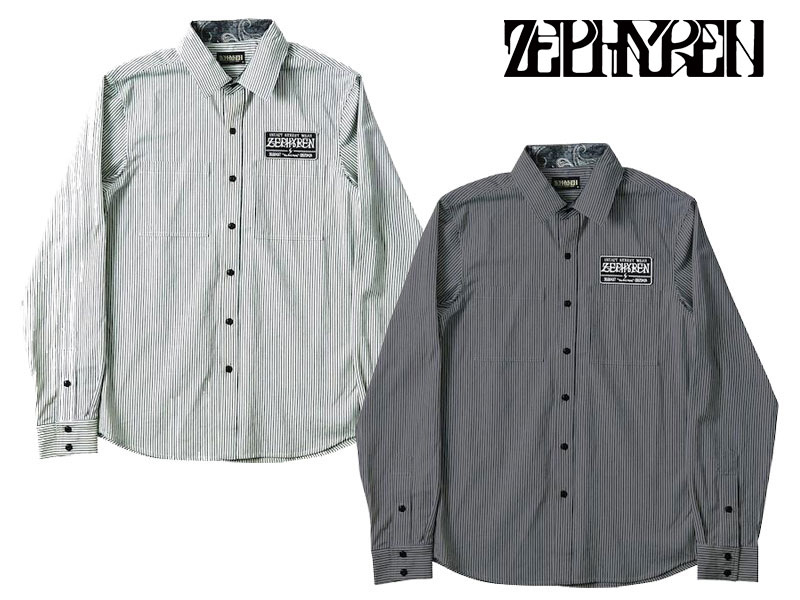 【ZEPHYREN ゼファレン】 EMBLEM-SHIRT L/S シャツ 長袖シャツ　ボタンシャツ トップス ストリートファッション ZEF1122 10,150円