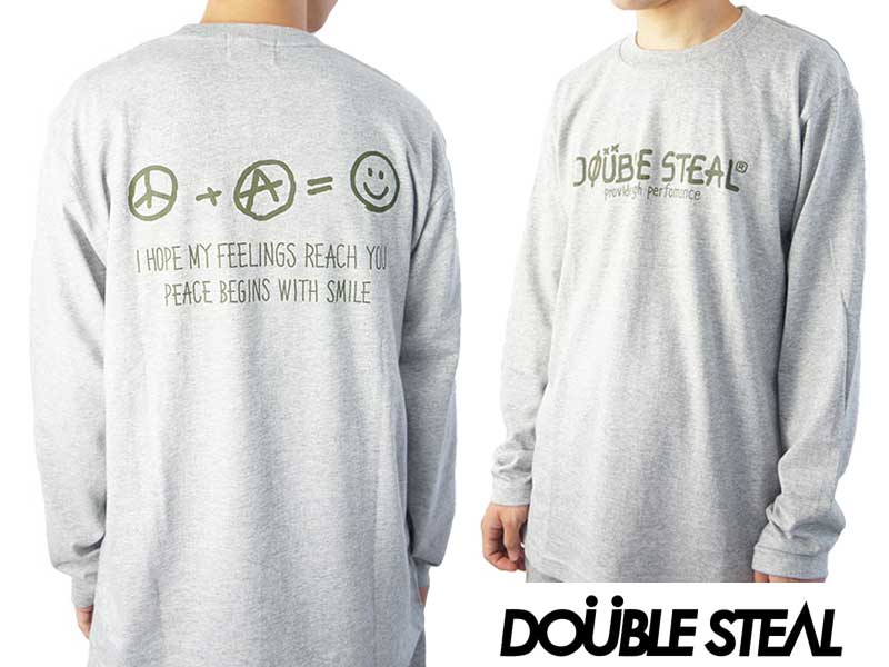 DOUBLE STEAL DOUBLESTEAL ダブルスティール PIECE SMILE 長袖Tシャツ 964-14070 ロンT 長袖 トップス ロングTシャツ メール便対応
