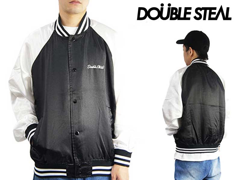 DOUBLE STEAL ダブルスティール Satin Stadium Jumper 764-34255 スタジアムジャケット ナイロンジャケット ジャケット スタジャン|BRAYZ